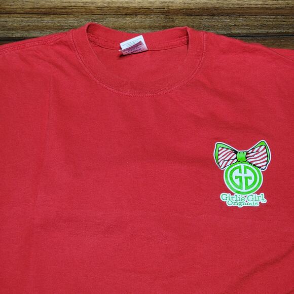Girlie Girl Originals LS Red Christmas Tee (Gildan) "Oh What Fun" Elf - Size XL - Picture 4 of 6